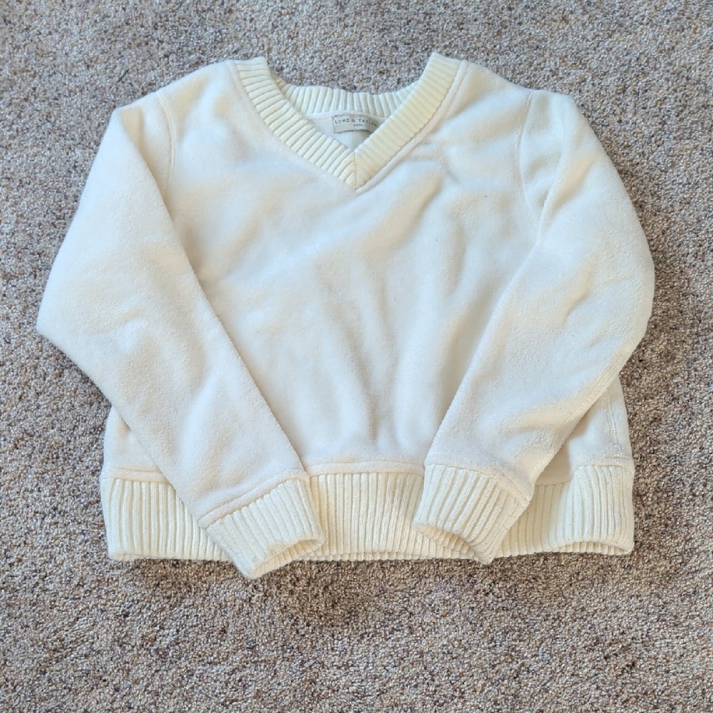 Lord & Taylor Women's Cream V-Neck Sweater